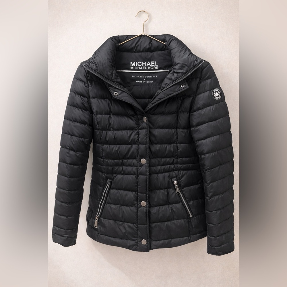 Michael Kors Quilted Black Puffer Coat